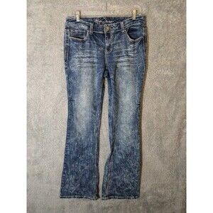 Ariya Jeans Size 11 12 Western Rodeo Cowgirl Bootcut Distressed Embroidered